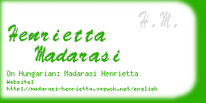 henrietta madarasi business card